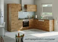 Winkel Eck Küche Sorrento in Wotaneiche Nachbildung 270 x 210 cm mit Herd Glaskeramik Kochfeld Geschirrspüler Kühlschrank Dunsthaube und Spüle