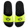 Borussia Dortmund Unisex – Erwachsene BVB Badeschlappen Neon, Schwarz, 41/42 EU