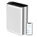 Levoit Luftreiniger Allergiker für große Räume mit waschbarem Vorfilter, CADR 612m³/h, 3-Kanal-Luftqualitätsmonitor, Smart WiFi und Filter für Haustiere, Rauch, Staub, 26dB, bis zu 127㎡, Weiß/schwarz