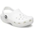 Clog CROCS "Classic Clog K", Kinder, Gr. 25, weiß, Croslite, unifarben, sportlich, Schuhe, Hausschuh, Schlappen, Sandale mit Fersenriemen