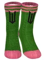 United Labels Wicked Hüttensocken - Strick Haussocken mit Sherpa Futter für Damen Kuschelsocken Flauschige Wintersocken warme Frauen Socken OneSize Grün