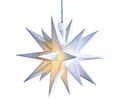 STEINFIGURENWELT GIEBEN 3D Ministern Ø 12 cm LED Stern Weihnachtsstern Fenster Deko innen 5m Kabel + Trafo (Weiß)