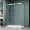 Mai & Mai Eckdusche Duschkabine Schiebetür Duschabtrennung 8mm ESG Nano H:195cm Rav17, BxT: 120x75 cm, Einscheibensicherheitsglas, ebenerdiger Einbau möglich 120 cm x 75 cm