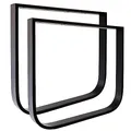 Natural Goods Berlin 2X Tischkufen O-Form Metall Tischbeine Tischgestell höhenverstellbar Möbelkufen rund schwerlast Outdoor U-Modell Industrie Design (B80 x H72cm (Esstisch/Schreibtisch), Schwarz)