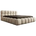 Luxusbetten24 Polsterbett Designer Polsterbett Boston Bouclé, mit Stauraum + kostenloser Aufbau beige 180 cm x 200 cm x 86 cm