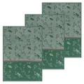 KRACHT 3er Pack Geschirrtücher Piepmatz ca. 50 x 70 cm Halbleinen Jacquard grün