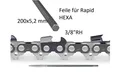 Sechskantige Hexa-Feile Kettensägenfeile STIHL HEXA 200 X 5,2 3/8"RH 56077725201