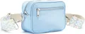 Umhängetasche "Minibag", Handtasche, Crossbody-Bag mit auswechselbaren Schulterriemen VEGAN, Gr. B/H/T: 19 cm x 15 cm x 8 cm, hellblau