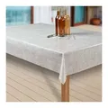 laro Tischdecke Wachstuch-Tischdecken Abwaschbar Leinenoptik. hellgrau rechteckig grau 220 cm x 130 cm