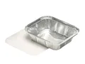 50 Aluschalen + Einlegedeckel PE-beschichtet eckig 0,5 l aus Aluminium Grillen