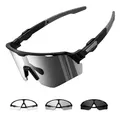Winyoher Selbsttönend Fahrradbrille Herren, Photochrom Transparente Gläser,Fahrrad Sonnenbrille,UV400-Schnelle Brille,Sportbrille Für Laufen, MTB