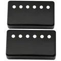 Musiclily 2Pcs Black 50mm Metal Humbucker Electric Guitar Neck Pickup Covers Set