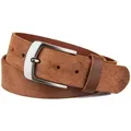 Frentree Ledergürtel aus 100% Echtleder, MADE IN GERMANY 3,8 cm breiter Gürtel aus Leder, kürzbar, verschiedene Farben braun Bundweite: 120 cm - Gesamtlänge: 135 cm