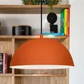 Lipeo Industrielle Pendelleuchte Minzgrün Metall Groß 26 cm, Hängelampe Industriell Lampe Vintage Hängeleuchte, Retro Pendelleuchte Esstisch - Orange