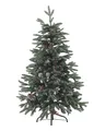 Künstlicher Weihnachtsbaum mit Zapfen Schnee bestreut 120 cm grün/ rot