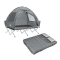 obuy Feldbett mit Zelt Campingzelt 2 Personen Wasserdicht Camping Tent Trekking Zelt Wurfzelt 2 Personen Outdoor Zelt Zweimannzelt Wasserdicht Grau 193x185x145 cm OGS32-II-L-HG-TP