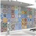 danario Küchenrückwand Folie selbstklebend - Matt - Spritzschutz Küche - versteift & robust bunt 280 cm x 60 cm