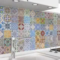 danario Küchenrückwand selbstklebend - Matt - Spritzschutz Küche - versteifte PET Folie - 0,4 mm - Mosaikfliesen bunt - 60cm x 280cm