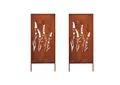 EDELROST SICHTSCHUTZ 2x GARTEN DEKO GRASHALME 120x50CM DECORATIVE ABDECKUNG ROST
