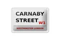 Femer GmbH Metallschild London 18x12cm Westminster Carnaby Street W1 weißes Schild, (1 St), gewölbte Oberfläche, abgerundete Ecken, umgeschlagene Kanten