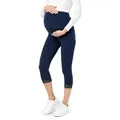 Be Mammy Umstandsleggings 3/4 Capri Umstandhose BE20-161 (1-tlg) aus Viskose blau XL
