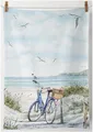 Geschirrtuch Küchentuch AMBIENTE 1 Stück ca.50x70cm Baumwolle Bike at the Beach