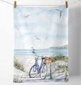 Geschirrtuch"Bike at the Beach"maritim*Fahrrad Strand 50x70cm Meer*Dünen 100%BW