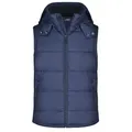 Men's Padded Vest Modische Steppweste mit abnehmbarer Kapuze blau, Gr. M