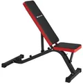 Tectake Hantelbank  Mit Schnellverstellung Rückenlehne 4 Fach Verstellbar  116 x 51 x 122 cm Schwarz Rot