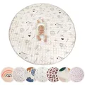 Gesteppte Krabbeldecke Baby 150cm, Safari Tiere– extra dicke 1,5cm weiche Baby Krabbelmatte – Baby Spielmatte mit rutschfester Unterseite zum Krabbeln, Laufgitter – maschinenwaschbare Baby Spieldecke