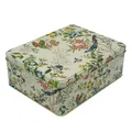 MediMuc Geschenkdose Design Design Sanderson- Liebevoll gestaltete rechteckige Vorratsdose - Motiv Flowers & Birds - Blechdose, Keksdose, Dose - Maße: (L x B x H): 19,5 x 15,4 x 7,5cm