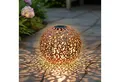 Spetebo Gartenleuchte Solar Dekokugel Metall - Ø 28,5cm, LED fest intregiert, warm weiß, Wegleuchte Solarkugel Sommerdeko