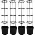 Tomatenanzuchttopf mit Leiter für den Balkon, schwarz, 39 cm, 4er-Set