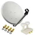 PremiumX SAT Anlage 80cm Satelliten Schüssel Twin 6° Monoblock Astra Hotbird LNB