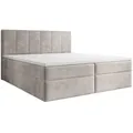 Luxusbetten24 Boxspringbett Aurelia Cord, mit Stauraum beige 180 cm x 200 cm