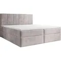 Boxspringbett Aurelia Cord mit Stauraum Beige 180x200 mit Topper