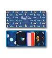Happy Socks 4-Pack Navy Socks Set, farbenfrohe und fröhliche, Socken für Männer und Frauen, Blau-Grün-Orange-Rosa-Weiß-Rot (41-46)