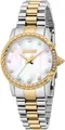 Just Cavalli Time Quarzuhr Snake JC1L310M0095, Armbanduhr,Damenuhr,Edelstahlband,Perlmutt-Zifferblatt,Kristallsteine