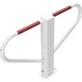 Schake Parkplatzsperre Umlegbar Rundzylinder zum Dübeln 70 mm x 70 mm Weiß-Rot