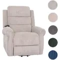 Fernsehsessel HWC-K63, Relaxsessel, Liegefunktion Aufstehhilfe Massage Heizfunktion, Stoff (220g/m2) Cord ~ hellgrau