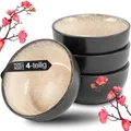 Moritz & Moritz VIDA 4x Miso Schüssel Set 12 cm Ø - Japanisches Geschirr Set aus Keramik für Miso Suppe, Dip und Snacks
