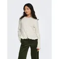 JDY Strickjacke JDYLETTY L/S ON FRILL CARDIGAN KNT NOOS weiß L (40)