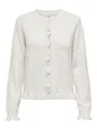 JDY Damen Jdyletty L/S On Frill Cardigan KNT Noos, Cloud Dancer, L EU