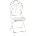 Kobolo Metallstuhl Gartenstuhl Klappstuhl Deko Stuhl Metall Cream H94 cm
