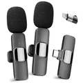 YRF Mikrofon für iPhone Android Handy, Kabelloses Lavalier Mikrofon, Plug&Play mini mikrofon 2,4GHz, USB-C&Lightning, Clip Mikrofon für Videoaufnahmen, TikTok, Vlogging, Interviews&Online-Unterricht