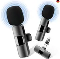 YRF Mikrofon für iPhone Android Handy, Kabelloses Lavalier Mikrofon,