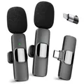 Wireless Lavalier Mikrofon 2 4GHz USB C Lightning Plug Play Video Aufnahme