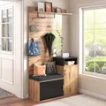Merax Garderobe “Dike” Wildeiche, Flurgarderobe Kompaktgarderobe Flurmöbel mit Spiegel