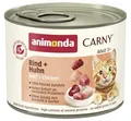 animonda Carny Katzen Nassfutter Rind + Huhn (6 x 200g), getreidefreies Katzen Nassfutter ohne Zucker, mit frischen fleischigen Zutaten