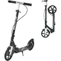 VEVOR Scooter (2 Räder) für Kinder ab 8 Jahren, Cityroller Kinderroller Straßenroller mit höhenverstellbarem Lenker & rutschfestem Deck & Handbremse, Tretroller bis zu 100 kg, Schwarz + Silber